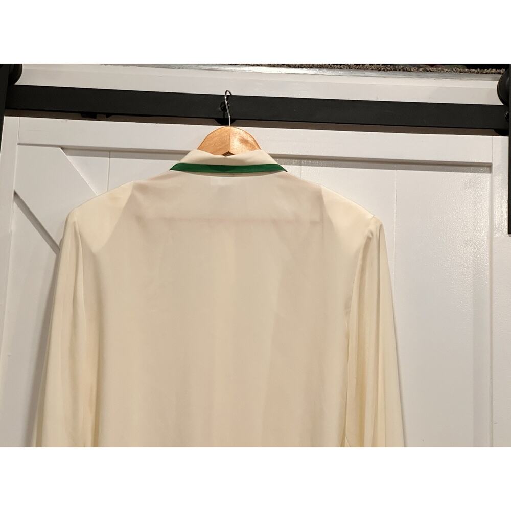 Vtg Evan Picone Lord & Taylor Cream Silky Blouse Shoulder Pads Bow Sz 16 NWT - Picture 5 of 11